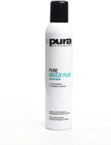 Laca ecológica Pure Breeze Plus fijación extra fuerte pura kosmetica 300ml.